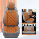 5 vietų automobilio sėdynės užvalkalų rinkinys Universalus PU odinis sėdynių užvalkalas Salonas Four Seasons Protector Mat Auto Kėdės Užvalkalas Pagalvėlė Automobilių Priedai 5 Seats brown