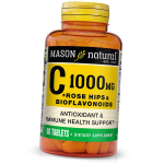 Vitaminas C su rožių klubais ir bioflavonoidais, vitaminas C 1000 su rožių klubais ir bioflavonoidų kompleksu, Mason Natural 60 skirtukų (36529032) 60tab