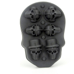 6 viename &bdquo;pasidaryk pats&ldquo; kaukolės ledo formelės &bdquo;Skull&ldquo; ledo kamuoliukų formavimo aparatas 3D trimatis padėklo formelės Silikoninės viskio ledo kubelio sausainių formelės 6holes-1pcs with funnel juoda