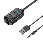 1 vnt. Bluetooth automobilinis belaidis garso adapteris stereo siųstuvas imtuvas pagalbinis adapteris laisvų rankų įranga automobilinis rinkinys mikrofonas HMM juoda