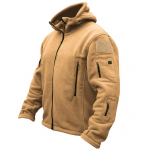 Tactical Recon Fleece striukė armijos megztinis Saugumo policijos gobtuvas kovos su pilnu užtrauktuku 2XL chaki