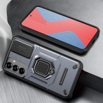 KEYSION atsparus smūgiams &scaron;arvų dėklas, skirtas Samsung M34 5G F34 slankiojančios kameros objektyvo apsauginis žiedas, telefono galinis dangtelis, skirtas Galaxy A13 4G for Samsung M34 5G pilka spalva