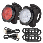 1 rinkinys raudonas dviračio galinis žibintas 4 režimai USB įkraunamas vandeniui atsparus Super ry&scaron;kus kalnų dviračio priekinis žibintas Naktinis važiavimas &Scaron;ildomas LED lemputė dviratis 2pcs
