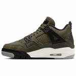 Air Jordan 4 Retro SE Craft GS Alyvuogių spalvos vaiki&scaron;ki sportbačiai Žali Vidutinės alyvuogių spalvos Blankiai vanilinės spalvos FB9928-200 35.5