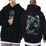 Japonijos anime Demon Slayer Tokitou Muichirou Spausdinti Hoodie Unisex Moteri&scaron;ki Unisexga Juodi Laisvi Hoodies Sportiniai Unisex Laisvalaikio megztiniai