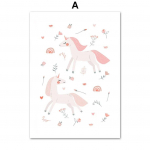 Rožinis baleto mergaitės vaivoryk&scaron;tės vienaragis batai vaikų darželio siena, drobė, tapyba plakatai ir spaudiniai paveikslėliai, skirti kūdikių vaikų kambario dekoravimui 21cm&times;30cm NoFrame