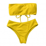 1 rinkinys Mink&scaron;tas bikinio rinkinys Elastinga plaukimo pamink&scaron;tinta liemenėlė Bandeau plaukimo kelnaitės, padalintas bikinio rinkinys L &scaron;viesiai mėlyna spalva