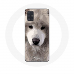Coque Samsung Galaxy A51 Samoy&egrave;de Gris Race de chiens