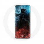 Coque pour Samsung Galaxy A8 Plus fond de texture abstraite rouge noir bleu
