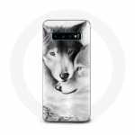 Coque pour Samsung Galaxy s10 edge Loup Duo animaux