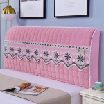 Viskas įskaičiuota Super Soft Smooth dygsniuotas galvos apdangalas Storas aksominis galvūgalio užvalkalas Vienspalvis lovos nugaros užvalkalas nuo dulkių 150CM