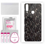 apgo Protective Skin Sticker for the back compatible with vivo Y17, Wrap Film, Foil, Vinyl - Pattern Carbon Black Pixel