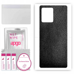 apgo Protective Skin Sticker for the back compatible with Motorola Moto G53, Wrap Film, Foil, Vinyl - Pattern Black Leather