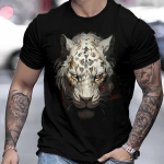 Tiger mar&scaron;kinėliai Vyri&scaron;ki 3D Animal 3D Print Vyri&scaron;ki mar&scaron;kiniai Vasariniai trumpomis rankovėmis Vyri&scaron;ki megztiniai Oversized Top Kasdieniai vyri&scaron;ki drabužiai S