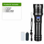 Didelio galingumo žibintuvėlis XHP360 LED žibintuvėlis savisaugos žibintuvėlis, vandeniui atsparus žibintas, priartinamas blykstės &scaron;viesos ilgo nuotolio žibintas A-flashlight
