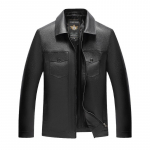 Vyri&scaron;kas odinis &scaron;varkas Vyri&scaron;kas Naujas Pavasario Mados Korėjieti&scaron;ka Versija Slim-fit Trend Be Apykaklės Motociklininko Odinis &Scaron;varkas 60