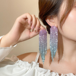 Europa ir Jungtinės Amerikos Valstijos Temperamento gradientas Spalva Tide Flash Drill Ilgas kutas Auskarai Moteri&scaron;ki Auk&scaron;to lygio auskarai Vestuviniai auskarai