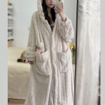 Moteri&scaron;ki chalatai su gobtuvu Miego drabužiai storinantys mergaičių Kawaii mieli namų rūbai žieminiai &scaron;ilti chalatai laisvalaikio ki&scaron;enės solidžios, pūkuotos patogios XL