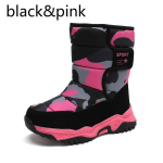 Vaiki&scaron;ki batai sniego komufliažo spalvos Vaiki&scaron;ki berniukai Mergaitės Laisvalaikiai žieminiai vandeniui atsparūs batai nuo lietaus vaiki&scaron;ki žieminiai batai 38 juoda