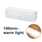 3W LED PIR judesio jutiklio lemputė belaidė USB įkraunama magnetinė LED naktinio ap&scaron;vietimo lempa laiptų koridoriaus spintos kūdikių priežiūros miegamojo &scaron;viesa 100mm-warm light