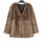 Rudens žiemos V formos i&scaron;kirptė moteri&scaron;ka dirbtinio kailio striukė &Scaron;ilta madinga laisvalaikio trumpa vir&scaron;utinė vir&scaron;utinė striukė dirbtinis kailis S juoda