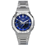 Casio G-Shock Analoginis Skaitmeninis Pilnai Metalinis I&scaron;maniojo Telefono Ry&scaron;ys Mėlynas Ciferblatas Saulės Energija GM-B2100AD-2A 200M Vyri&scaron;kas Laikrodis mėlyna