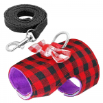 Mažo augintinio petne&scaron;os ir pavadėlio rinkinys Triu&scaron;io petne&scaron;os Pavadėlis kačiukui žiurkėnui Priedai Diržai &scaron;e&scaron;kui jūrų kiaulytei harnais lapin S raudona