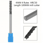 ypač ilgas kotas 100 mm volframo karbido galinis frezas 4 mm CNC frezavimo pjaustytuvas 4 grioveliai