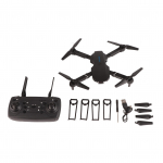 Juodas sulankstomas dronas su atsarginiu vėjo peiliu USB kabeliu nuotolinio valdymo pultas 4K kamera HD 4 velenu sulankstoma