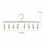 8 segtukų plastikinė drabužių džiovinimo pakaba, vėjui atspari drabužių džiovykla, 8 segtukai, kojinių skalbinių džiovyklė, pakaba, apatinių kojinių laikiklis balta