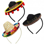3 pakuotės &bdquo;Cinco De Mayo Fiesta&ldquo; galvos juostos vakarėliui dekoruoti neaustinės medžiagos ir &scaron;iaudinės &bdquo;Sombrero&ldquo; vakarėlio kepuraitės