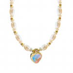 Fantasti&scaron;kas &scaron;irdelės formos perlų vėrinys moterims, prancūzi&scaron;ko romanti&scaron;ko auk&scaron;tos kokybės princesės stiliaus apykaklės grandinėlė