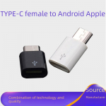 Type-C į Micro USB adapteris, skirtas Android ir iPhone įkrovimui ir duomenų perdavimui Type-C to Android - Short White