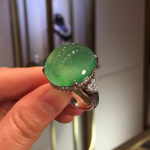 Originalūs nauji natūralaus chalcedono ledo rū&scaron;ies žali žiedai moterims, gaivūs, klasikiniai, prabangūs, sužadėtuvių papuo&scaron;alai, reguliuojami resizable