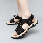 Vyri&scaron;ki basutės juodos odos Gladiator sandalai lauko lauko vasariniai romėni&scaron;ki sandalai chaki spalvos paplūdimio batai didesnio dydžio EU:45