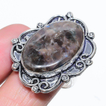 Larvikite Stone Handmade 925 Sterling Silver Jewelry Ring Size 10 q2c08
