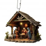 Gimimo scenos pakabukas akrilas Jėzaus gimimo kalėdinis kabantis ornamentas &scaron;ventinis dekoras
