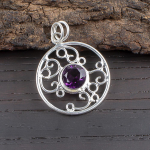 Afrikieti&scaron;kas ametisto pakabukas, 925 prabos sidabro brangakmenių papuo&scaron;alas, rankų darbo pakabukas, Padėkos dienai 1.45 inches violetinė