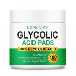 100 vnt. glikolio rūg&scaron;ties pagalėlių su vitaminu B5, C ir E - be ftalatų, be kvapiųjų medžiagų, &scaron;viesinantys diskeliai veidui, prisotinti niacinamidu ir glicerinu 180g