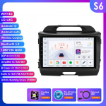 Ossuret 8GB+128GB AI balsu valdomas 2 DIN Android Auto radijas KIA Sportage 3 2010-2016 2015 automobiliui, Carplay, automobilio multimedija, GPS, 2DIN, i&scaron;manusis autoradio, SWC, BT, RDS S6 8Core 6G 64G AI