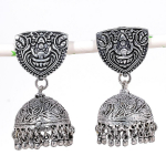 Natural Indian Look Jhumki Gemstone Silver Tribal Bali Earring 2.17 n3c68
