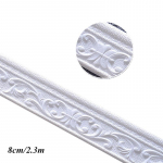 3D lipnus sienos lipdukas Nuimamas baltas vandeniui atsparus kampinis juosmens linijos lipdukas namų dekoravimui 2# 8cm wide and 2.3m long