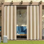 Lauko užuolaidos terasai, atsparios vandeniui, oro sąlygoms, privatumui, lauko užuolaidos pavėsinei, verandai, kiemui 132&times;214CM(1 Pack) smėlis