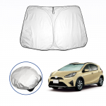 Ruiya Automobilio priekinio stiklo saulės gaudyklė, Automobilio žaliuzė, Blokuoja saulės &scaron;viesą, UV apsauga, Pridedamas laikymo mai&scaron;elis Toyota Aqua 2nd Generation sidabras