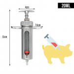20ml 50ml Veterinarinės &scaron;virk&scaron;tos Metalinis Kiaulių Galvijų Avių Injektorius su Adatomis Gyvūnų Veterinariniai Įrankiai Gyvulių Vaistų Dozatorius