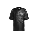Adidas Originals X Ivy Park Bendro Prekės ženklo FW23 Reljefinės Odos Trumpomis Rankovėmis Futbolo Mar&scaron;kinėliai Unisex Vir&scaron;utiniai Drabužiai Juodi IT0260 XXS