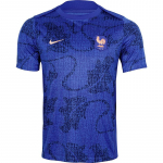 Nike 25-26 Prancūzijos Rungtynių Treniruočių Mar&scaron;kinėliai Apvalia Kaklo Linija Madingi Mink&scaron;ti Sportiniai Trumpomis Rankovėmis Futbolo Mar&scaron;kinėliai Vyri&scaron;ki Vir&scaron;utiniai Drabužiai Mėlyni FZ9710-438 2XL