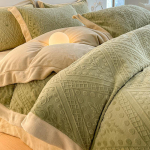 Prabangus žieminis koralinio fliso aksomo patalynės komplektas - 4 dalių dvipusis aksominis antklodės užvalkalas ir paklodės premium komfortui. 2.0m Bed, Set of 4, Fits 220x240 Duvet