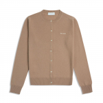 Miu Miu liekninantis kardiganas: Apvalios kaklo ilgomis rankovėmis su logotipu 40 sniego baltumo spalva