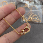 925 svaras sterlingų sidabro Frey pasagėlės sagties karoliai, dengti 18K rožiniu auksu, pusiau deimantinis CNC pasagėlės pakabukas, raktikaulio grandinėlė Seiko 925 Silver rožinio aukso spalvos
